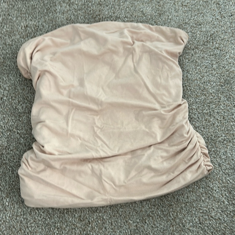 Pink strapless top